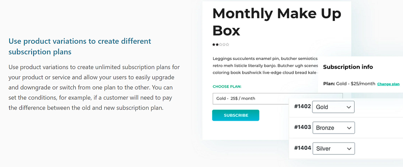 Yith WooCommerce Subscription Extension Screenshot