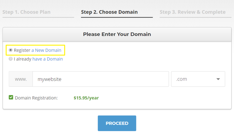 Register a new domain