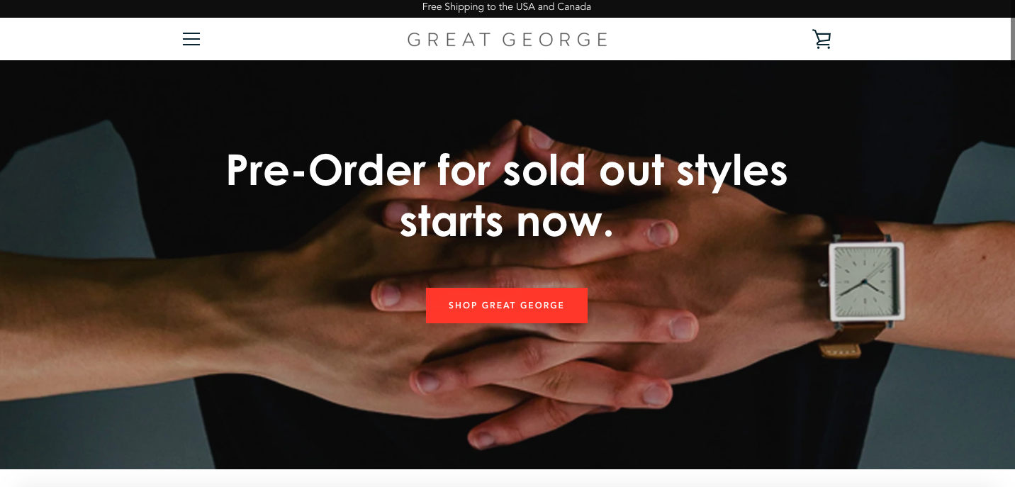 Great George Watches Shopify site