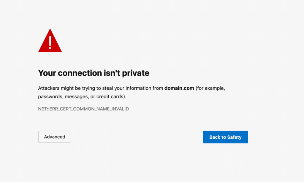 Connection is not private error