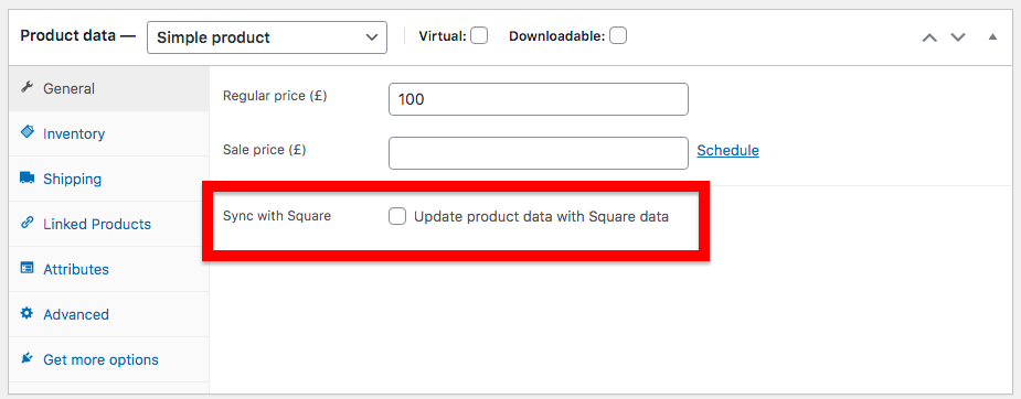 Square product sync